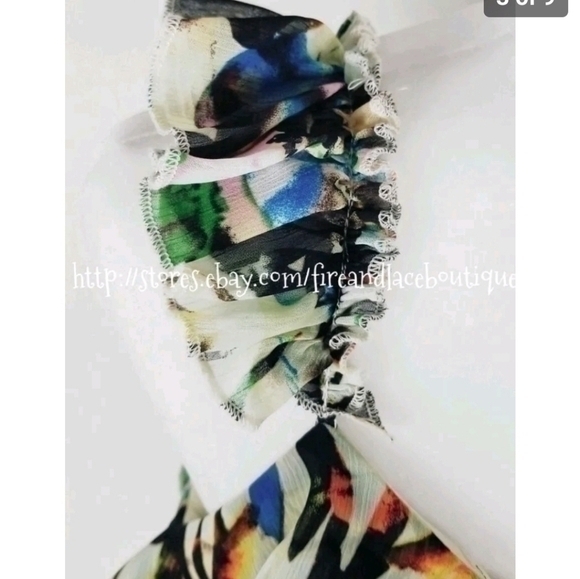 LAPIS NORDSTROM WATERCOLOR RUFFLE TOP SZ M - Picture 5 of 8